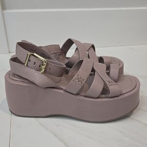 Free People Mauve Platform Sandals